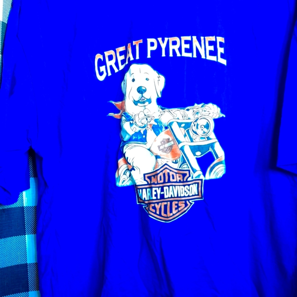 Great Pyrenee Harley Davison tee